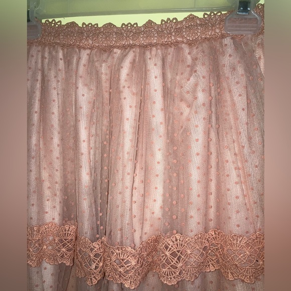 Rachel Parcell NEW pink Versailles tulle Swiss dot skirt sz XS Bridgerton midi - Picture 9 of 12